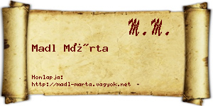 Madl Márta névjegykártya